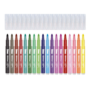 Glitterové fixy pro děti – Glitter-markery (18 barev)