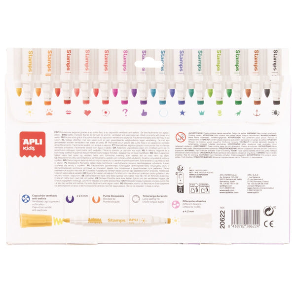 Razítkovací filcové fixy pro děti – Dual-Marker (14 barev)