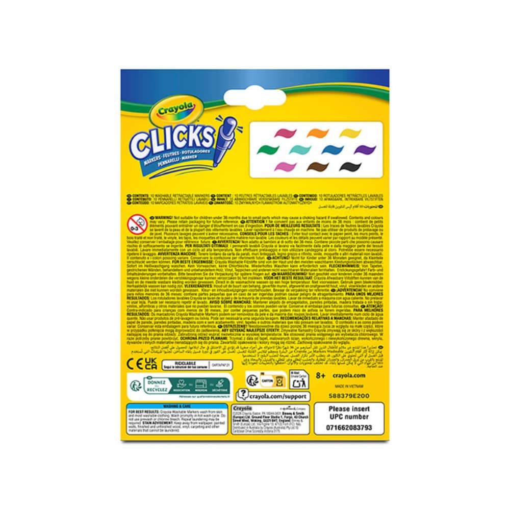 Samopísací fixy – omyvatelné, Clicks, 10 ks