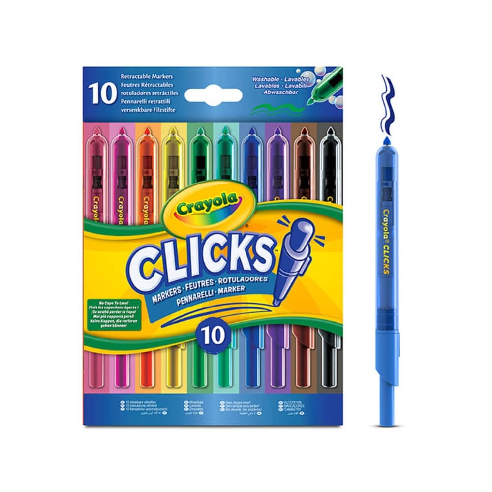 Samopísací fixy – omyvatelné, Clicks, 10 ks
