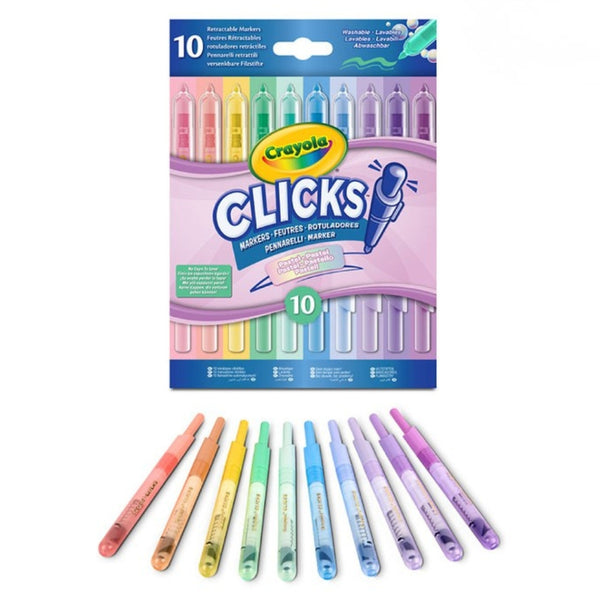 Pastelové samopisy – omyvatelné, Clicks, 10 kusů