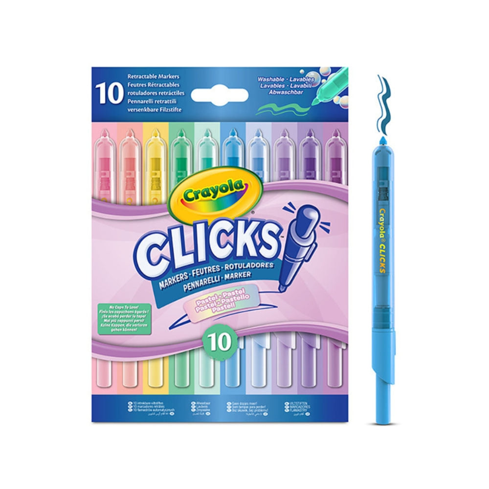 Pastelové samopisy – omyvatelné, Clicks, 10 kusů