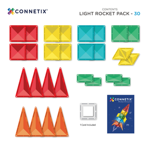 Magnetické stavebnice – Light Rocket Pack, 30 dílů