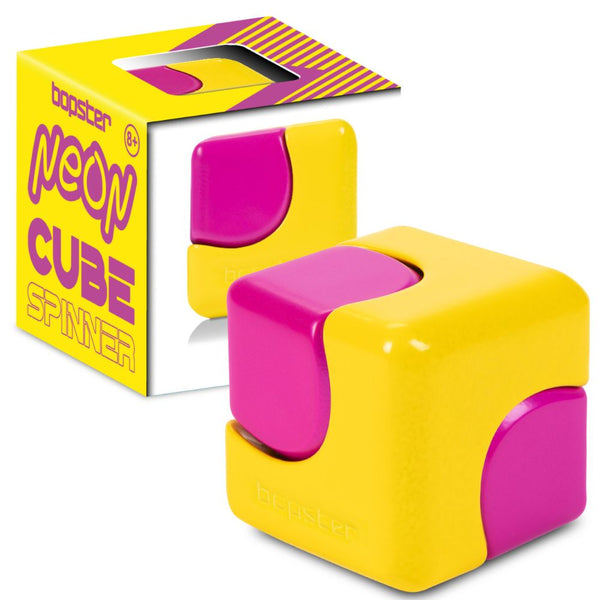 Zručnostní hračka - Fidget Cube Spinner - Neonově žlutá/Neonově růžová