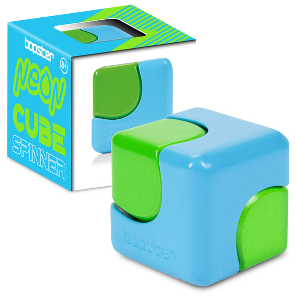 Zručnostní hračka - Fidget Cube Spinner - Neonmodrá/Neonzelená