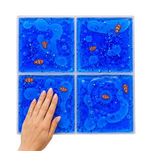 Senzorická hračka na stisknutí - Tullo Squishy senzorický panel s kapalinou - Modrá