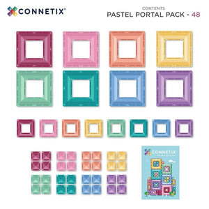 Magnetické stavební kostky – Pastel Portal Pack (48 dílů)