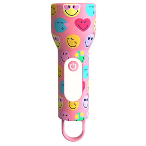 Kinder-Taschenlampe aus Silikon MOB Smiley World in Rosa - Ansicht 6
