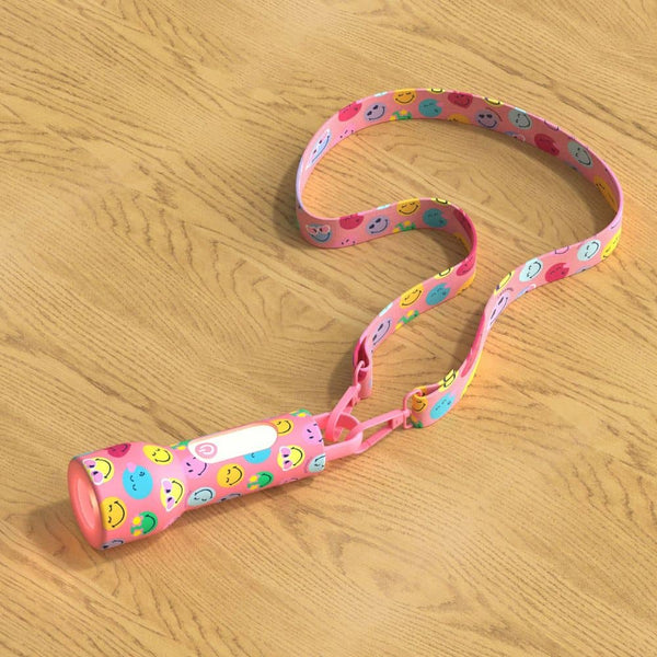 Kinder-Taschenlampe aus Silikon MOB Smiley World in Rosa - Ansicht 2
