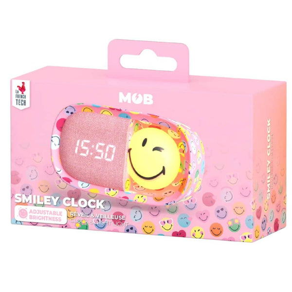Kinderwecker mit Nachtlicht MOB Smiley World in Rosa - Ansicht 4