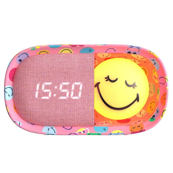 Kinderwecker mit Nachtlicht MOB Smiley World in Rosa - Ansicht 3