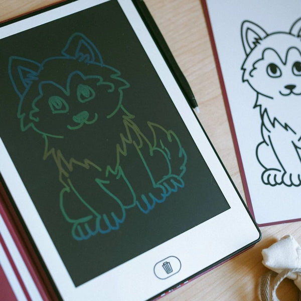 Grafický tablet pro kreslení se šablonami Kidydraw Mini – Domácí zvířata