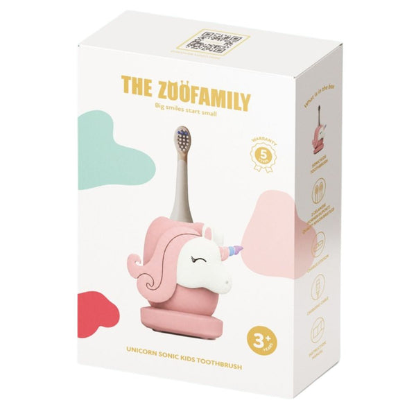 Verpackung der Kinder-Schallzahnbürste Einhorn von The Zoofamily