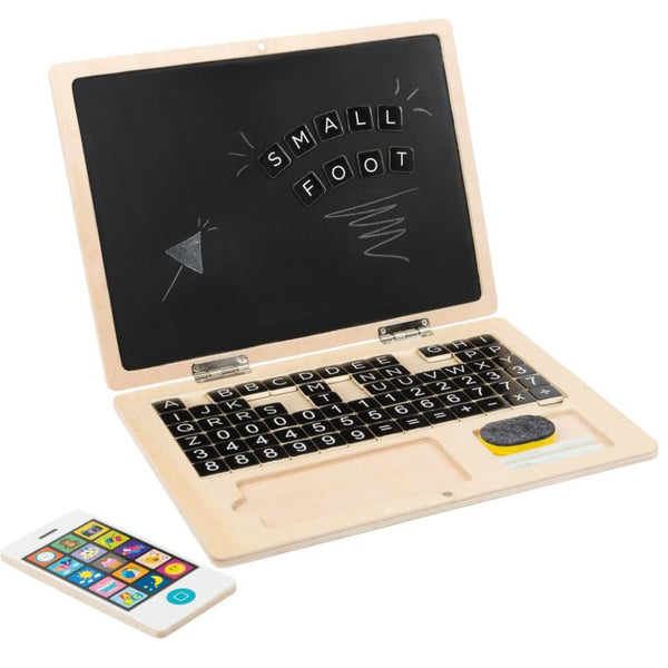 Dřevěný laptop s magnetickou tabulí (78 magnetů)