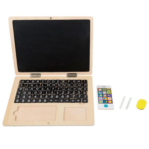 Dřevěný laptop s magnetickou tabulí (78 magnetů)