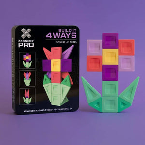 Magnetické stavebnice - PRO Build It 4 Ways Flowers Pack (21 dílů)