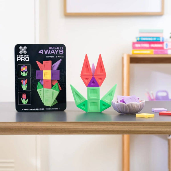 Magnetické stavebnice - PRO Build It 4 Ways Flowers Pack (21 dílů)