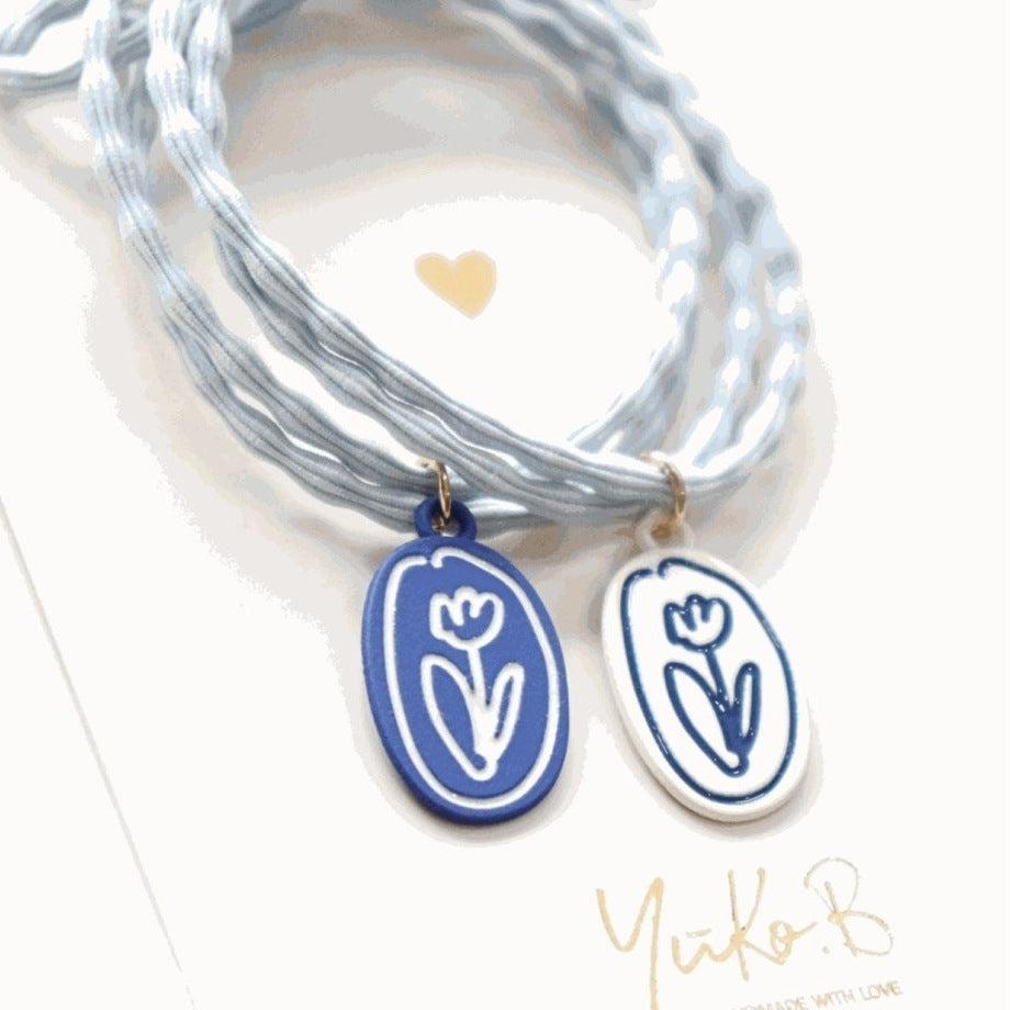 Yuko B. Haargummi-Armbänder Blumen - 2 Stück - Produktbild