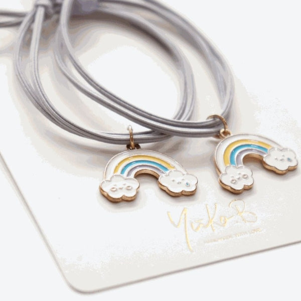 Yuko B. Haargummi-Armbänder Regenbogen - 2 Stück - Ansicht 2
