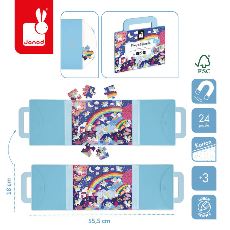 Janod Magnetpuzzle Magneti'Puzzles Einhörner