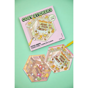 Cosy Stickers Little Shops Verpackung mit zwei gestalteten Szenen