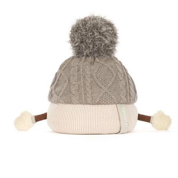 Jellycat Plüsch-Bommelmütze in Beige mit Gesicht und Ärmchen, 26 cm - Ansicht 4