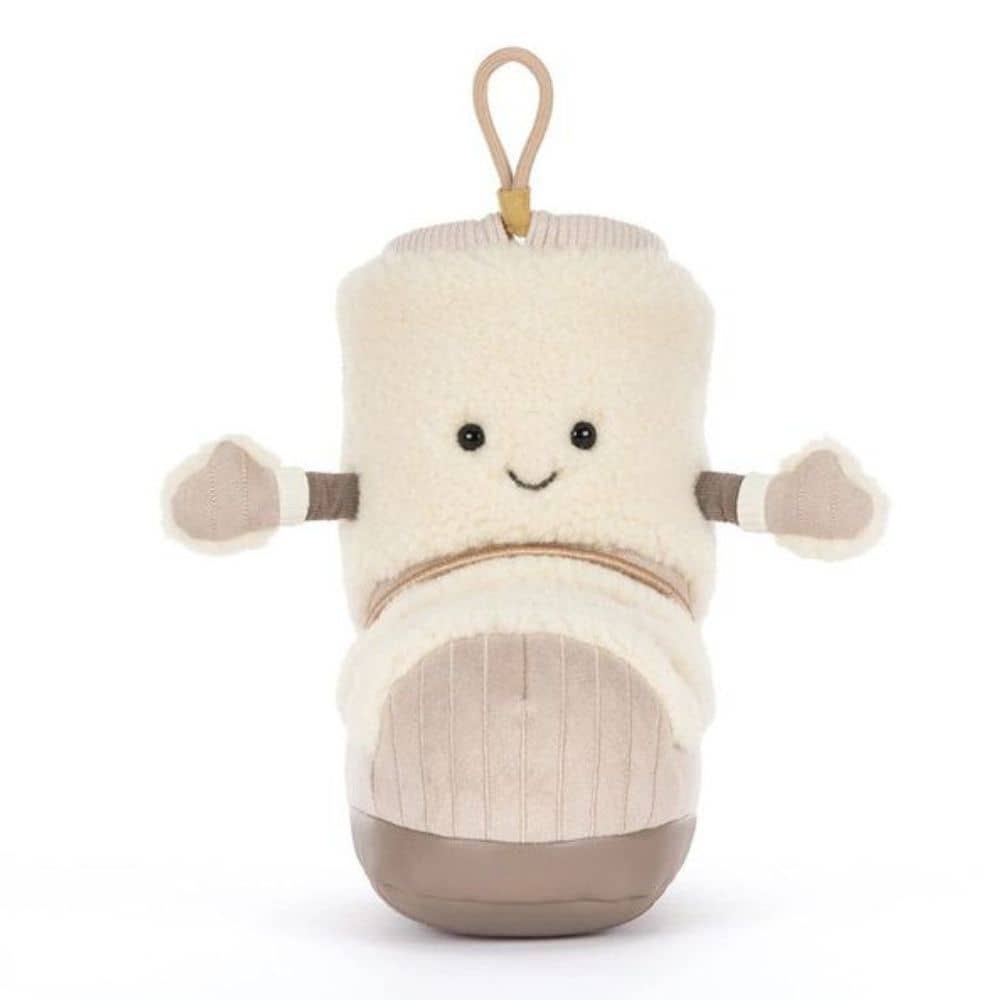Jellycat Amuseables Perta Snow Boot - Plüsch-Schneestiefel in Creme, 21 cm