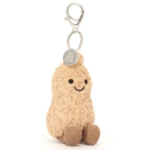 Jellycat Plüsch-Erdnuss sitzend mit Karabiner und Metallplakette