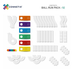 Magnetické stavebnice kuličkodráha – Rainbow Ball Run Pack 92 dílů