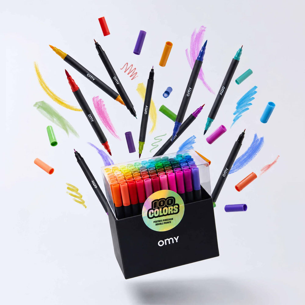 Markers Box von OMY mit 100 Doppelspitz-Markern