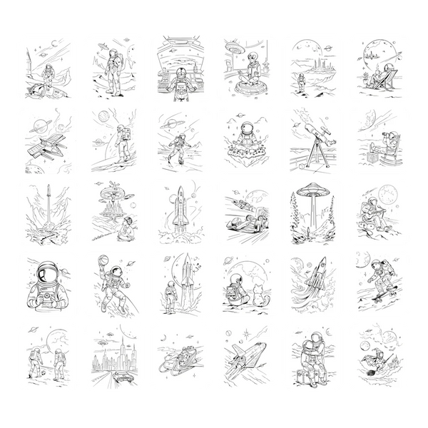 Náhradní karty – Kidydraw Pad – Galaxie (30 ks, od 10 let)