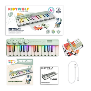 Výukové piano se svítícími klávesami - Kidypiano, zelené (od 6 let)
