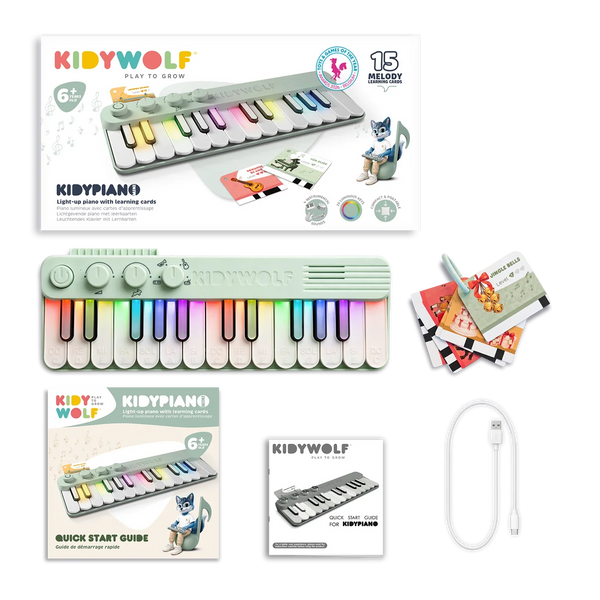 Výukové piano se svítícími klávesami - Kidypiano, zelené (od 6 let)