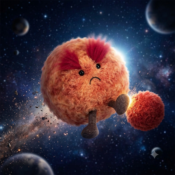 Plyšová hračka Zábavná planeta Mars (16 cm)