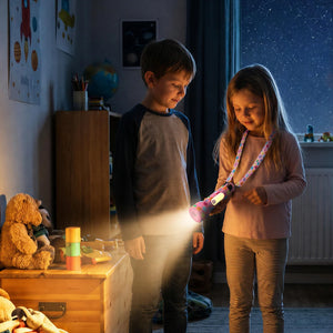 Dětská silikonová baterka - Smiley World, růžová (od 3 let)