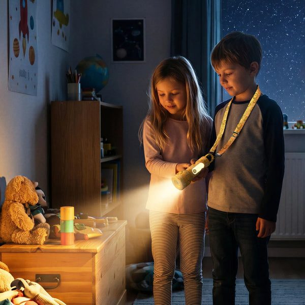 Dětská silikonová baterka - Smiley World, žlutá (od 3 let)