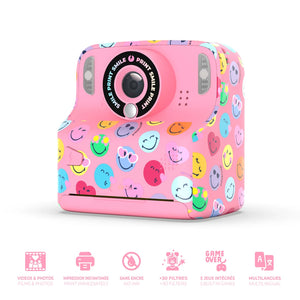 Dětský fotoaparát s okamžitým tiskem - PixiPrint Smiley World, růžová (od 3 let)