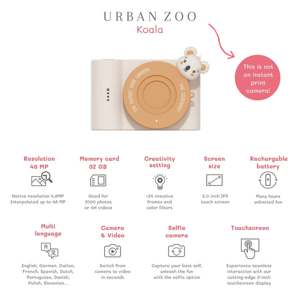 Digitální fotoaparát pro děti Full HD Urban Zoo - Koala