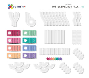 Connetix Pastell Kulodrom Set mit verschiedenen Bahnelementen für kreatives Spielen und Konstruktion