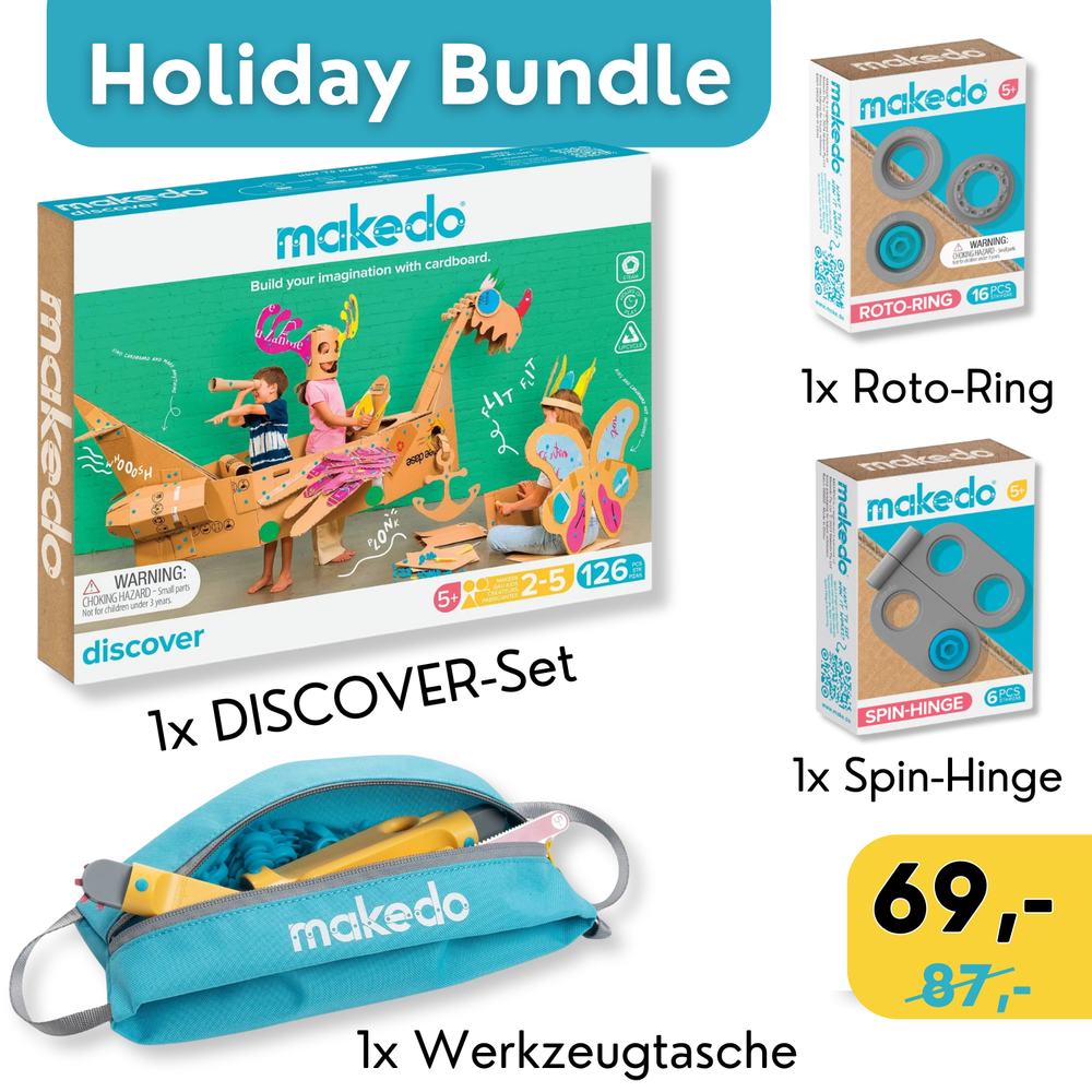 Holiday Bundle – DIY sada nářadí z kartonu se 149 díly pro kreativní stavby