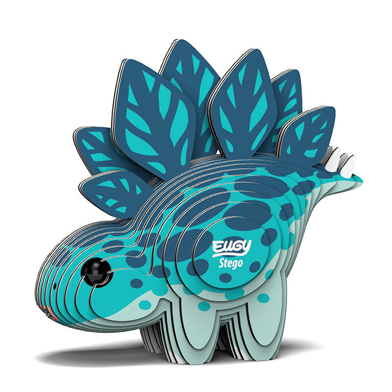 Eugy Öko 3D Puzzle Stegosaurus mit buntem Design und stabilen Teilschnitten für kreativen Spaß