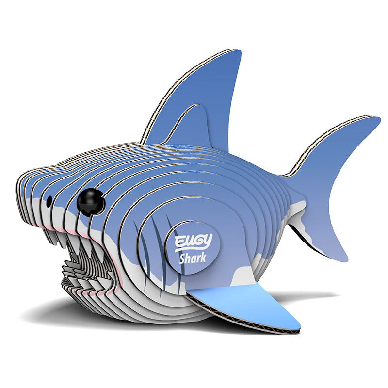 Öko-Puzzle 3D Hai von Eugy mit bunten Schichten für kreativen Bastelspaß
