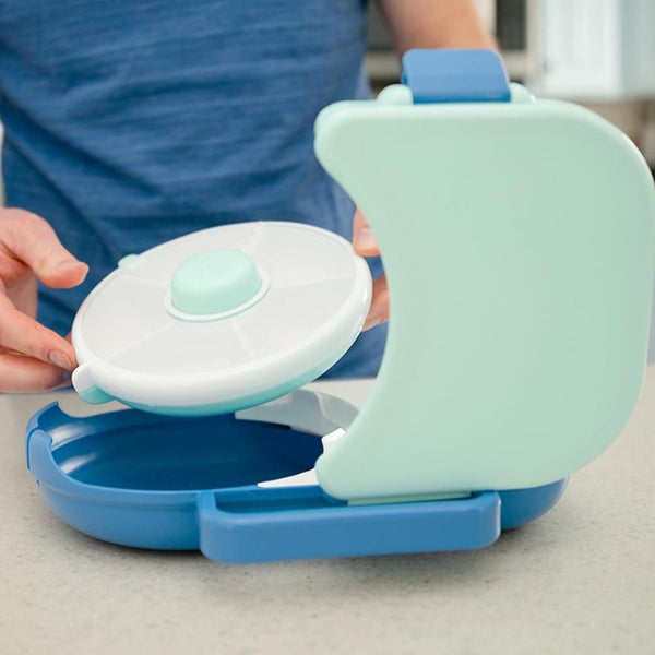 Gobe Frühstücksbox für Kinder Lunchbox Snack Spinner 2in1 – Wassermelone Pink mit praktischer Aufteilung und leicht zu öffnen
