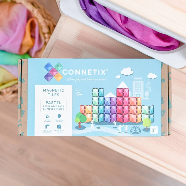 Magnetické kostky – Sada pastelových obdélníků, 24 dílků