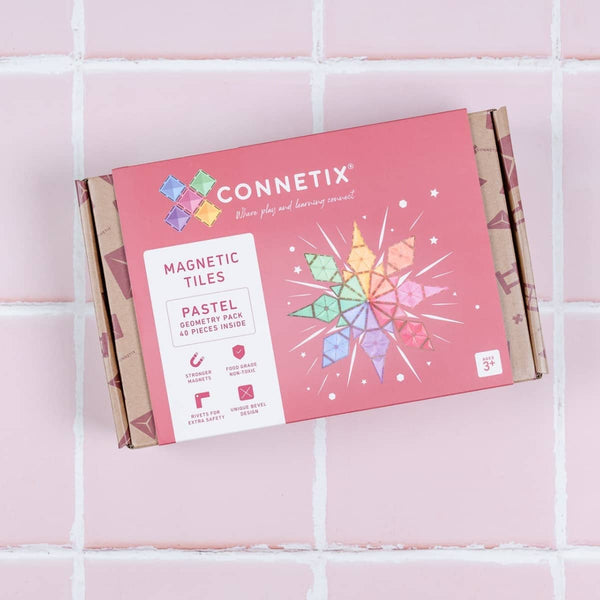 Magnetické stavebnice – pastelová geometrická sada 40 dílů