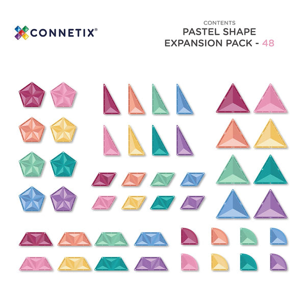Magnetické stavebnice – pastelová Shape Expansion Pack sada 48 dílů