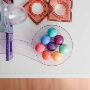Magnetické stavebnice kuličkodráha – Pastel Ball Run Pack 106 dílů
