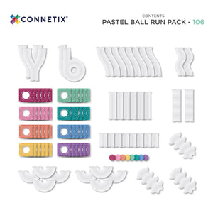 Magnetické stavebnice kuličkodráha – Pastel Ball Run Pack 106 dílů