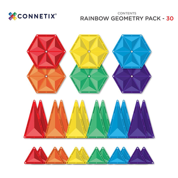 Magnetické stavebnice – Rainbow Geometry Pack 30 dílů