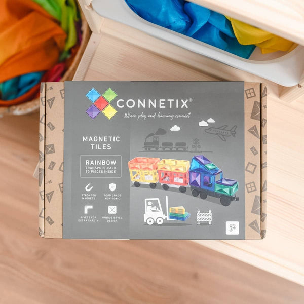 Magnetické stavebnice – Rainbow Transport sada 50 dílů